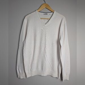 Stenstroms mens cashmere v-neck sweater elbow patches xl